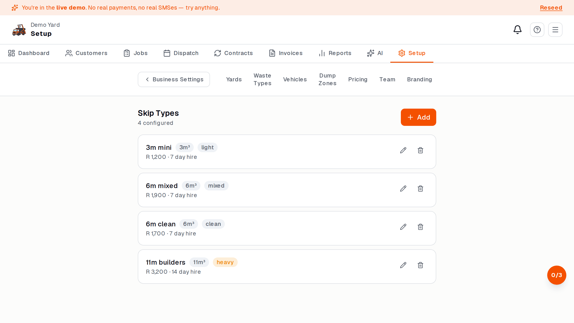 Skip types page